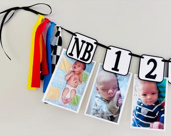 If you ain't first, you're last first birthday photo banner, Talladega Nights party, Ricky Bobby birthday, fast one
