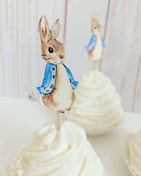 Peter Rabbit Cupcake Toppers, Peter Rabbit Birthday Decorations, Peter Rabbit Baby Shower Decorations, Easter Birthday, Easter Baby Shower Il_570xn