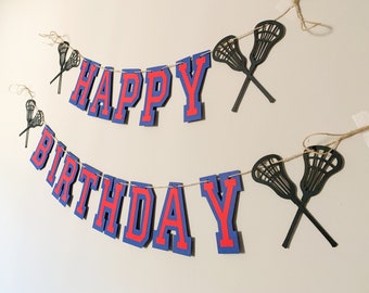 lacrosse birthday decorations, all star sports, multi sport birthday, football baseball soccer basketball lacrosse birthday decorations