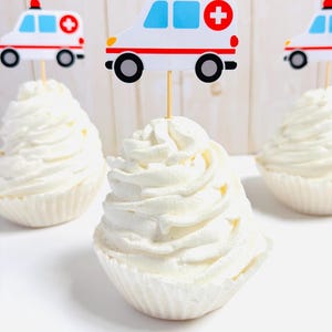 ambulance cupcake toppers