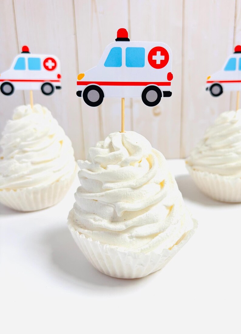 ambulance cupcake toppers