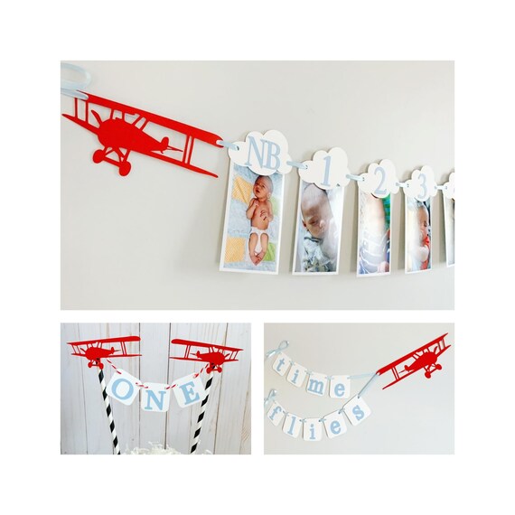 time flies first birthday, time flies banner, biplane birthday decorations, vintage airplane birthday decorations time flies cake smash Il_570xn