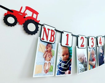tractor birthday decorations, tractor birthday banner, tractor first birthday photo banner, custom tractor party, handmade personalized