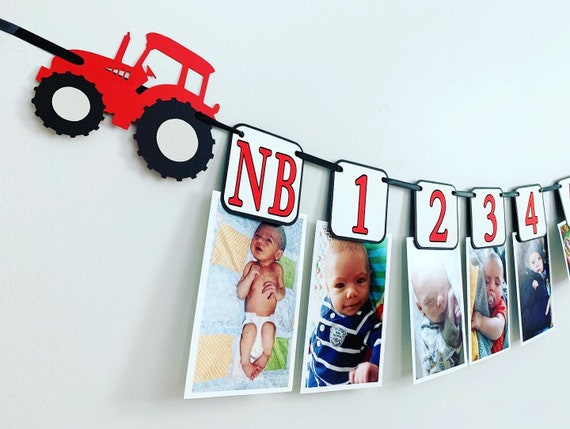 tractor birthday decorations, green tractor birthday banner, tractor first birthday, tractor photo banner, barnyard birthday decorations Il_570xn