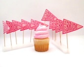 Equipo novia boda Cupcake Toppers, toma partido, conjunto de 12, decoración fiesta despedida de soltera, boda fiesta aperitivo picos, TwoSistersGreetings