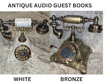 FREE SHIPPING! Antique White or Bronze Audio Guestbooks Phone Wedding Recorder a great addition to any special occasion - Wedding Guestbook