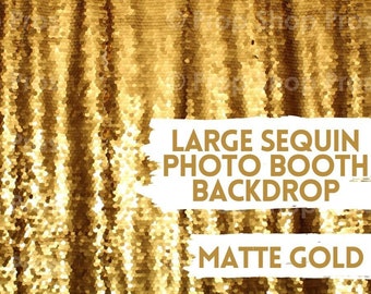 FREE SHIP Matte Gold Large Sequin Photo Booth Backdrop, Photo Booth Backdrop, Photographer Backdrop, Photography Backdrop, Sequin Backdrop