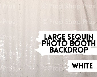 FREE SHIPPING White Large Sequin Photo Booth Backdrop, Photo Booth Backdrop, Photographer Backdrop, Photography Backdrop, Sequin Backdrop