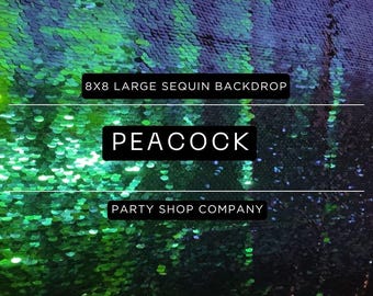 FREE SHIPPING Peacock Large Sequin Photo Booth Backdrop, Photo Booth Backdrop, Photographer Backdrop, Photography Backdrop, Sequin Backdrop
