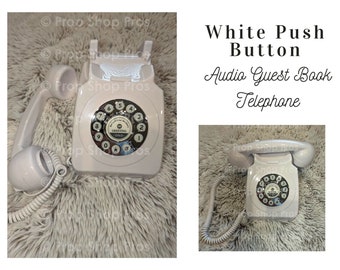 FREE SHIPPING White Push Button Audio Guestbooks Phone Wedding Recorder a great addition to any special occasion - Wedding Guestbook