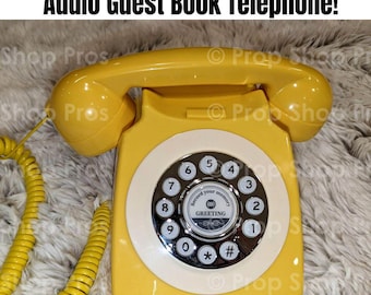 FREE SHIPPING! Audio Guestbooks Phone Wedding Recorder a great addition to any special occasion - Wedding Guestbook - Yellow Phone
