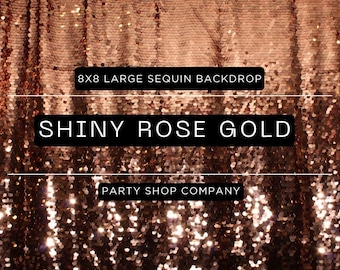 FREE SHIPPING Shiny Rose Gold Large Sequin Photo Booth Backdrop, Photo Booth Backdrop, Photographer Backdrop, Photography Backdrop, Sequin