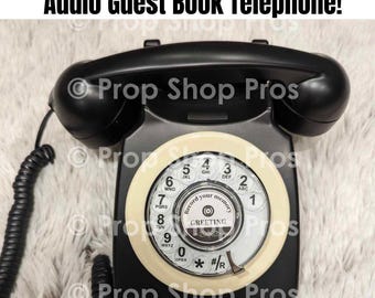 FREE SHIPPING! Black Rotary Audio Guestbooks Phone Wedding Recorder a great addition to any special occasion - Wedding Guestbook