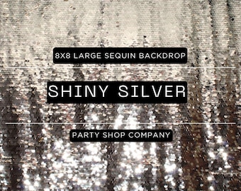 FREE SHIPPING Shiny Silver Large Sequin Photo Booth Backdrop, Photo Booth Backdrop, Photographer Backdrop, Photography Backdrop, Sequin