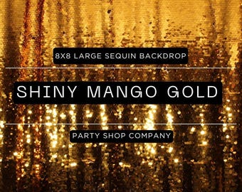 FREE SHIPPING Shiny Mango Gold Large Sequin Photo Booth Backdrop | Photo Booth Backdrops