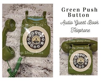 FREE SHIPPING! Green Push Button Audio Guestbooks Phone Wedding Recorder a great addition to any special occasion - Wedding Guestbook
