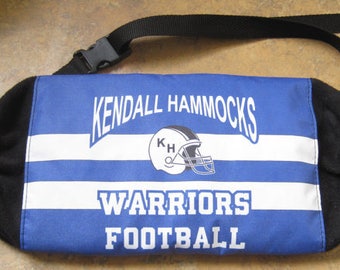 Custom Football Hand Warmer with player name and School logo on Handwarmer