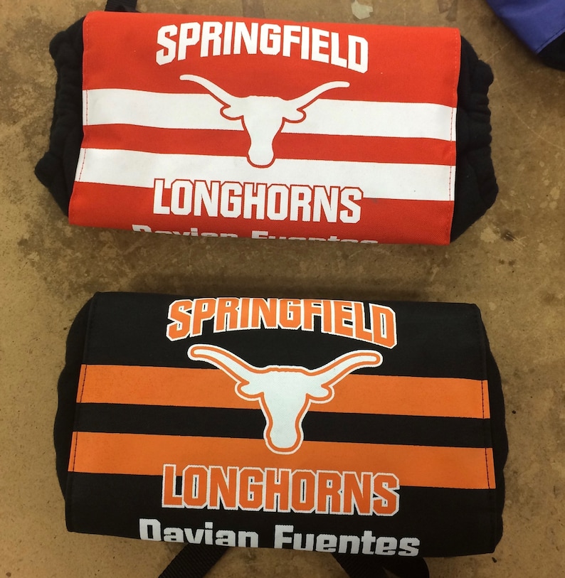 Custom Football Hand Warmer With Player Name and School Logo on