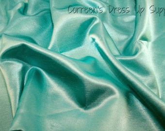 Jade Shatung Satin - Faux Shatung - Jade Green Satin -Polyester Satin Fabric - Bridal Fabric - Dressmaking - Costume Fabrics - DIY