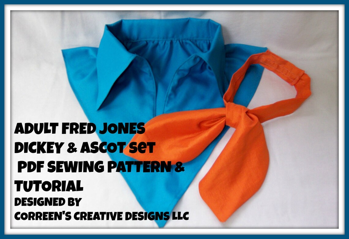 Fred Jones Adult Costume Collar and Ascot Sewing Pattern Digital Download, PDF Sewing Tutorial