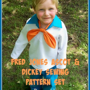 Fred Jones Dickey e Ascot Sewing Pattern Tutorial - Costume fai da te Kit - Scooby Doo Costumi - Costume famiglia idee - progetto Kit materiale
