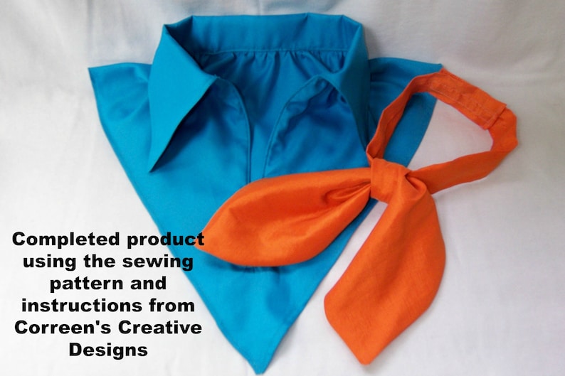 Fred Jones Adult Costume Collar and Ascot Sewing Pattern Digital Download, PDF Sewing Tutorial Mens Fred Jones Costume Sewing Tutorial, DIY image 2