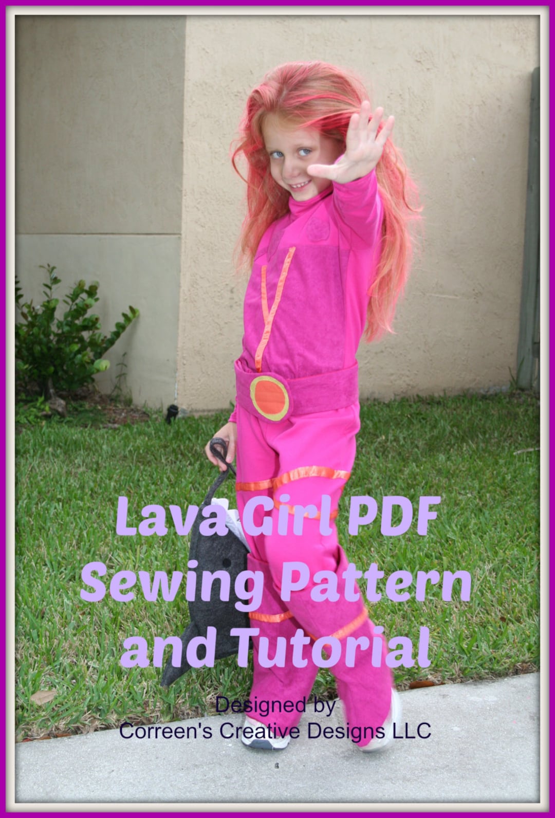 Lava Girl Kids Costume Sewing Pattern, Digital Download, PDF Sewing