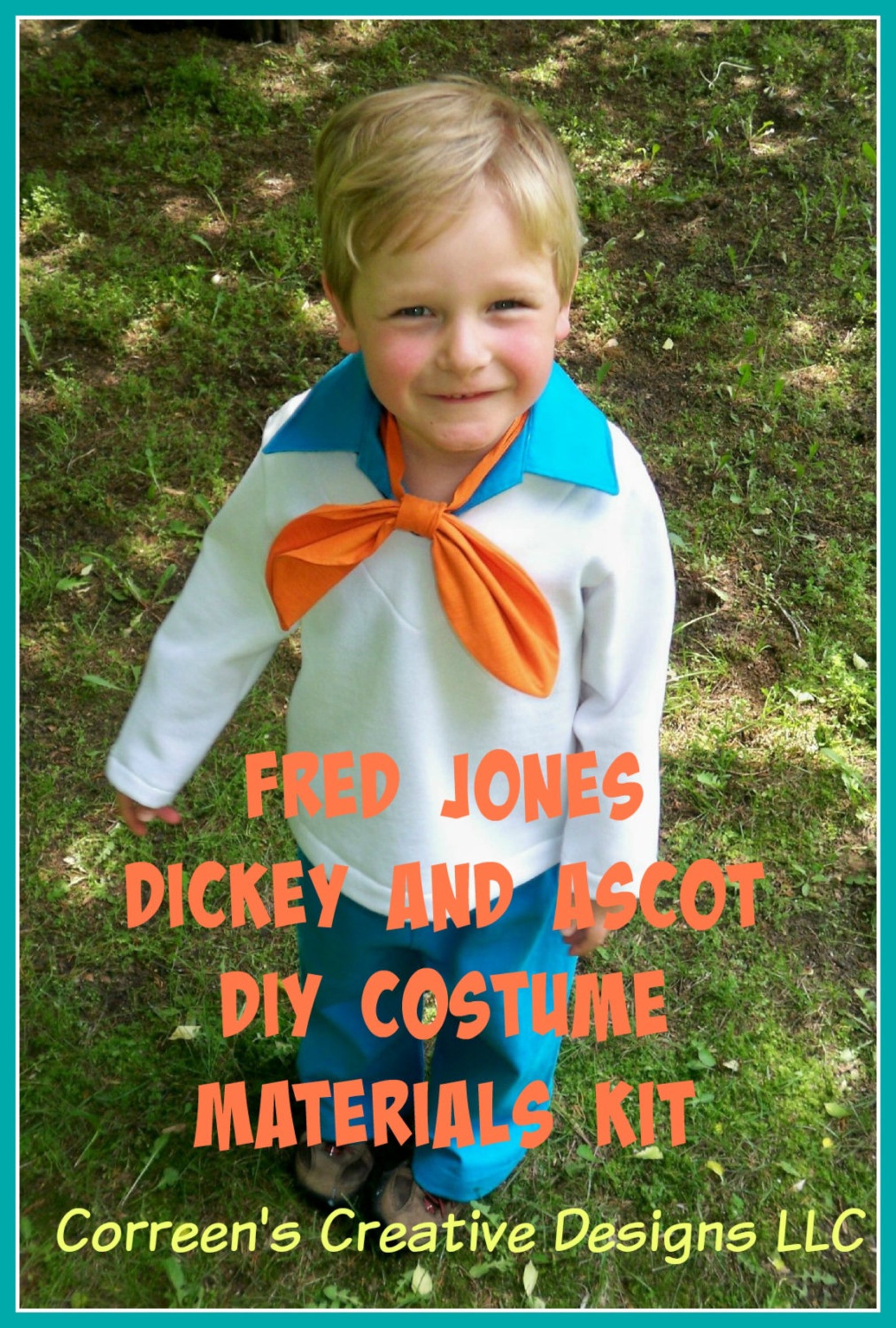 Fred Jones Dickey and Ascot, Fred Sewing Pattern, DIY Costume Kit, Project Materials Kit, Scooby