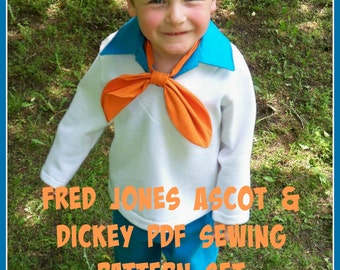 Fred Jones Kids Costume Collar and Ascot Sewing Pattern,Digital Download, PDF Sewing Tutorial - Boys Fred Jones Costume Sewing Tutorial, DIY