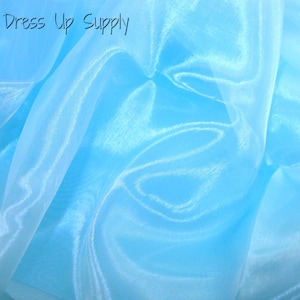Aqua Mirror Organza Fabric - Aqua Organza - Aqua Sheer Fabric - Shiny Organza - Sheer Fabric - Dressmaking - Costume Fabrics - DIY