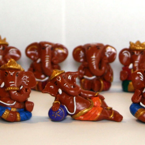 Small Clay Ganesh Idol,colored, handmade
