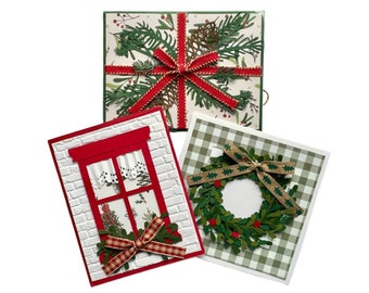 Handmade Christmas Card Value Pack Set of 3 (3d cards, Christmas cards, Holiday Cards, Christmas card set, Christmas gift)