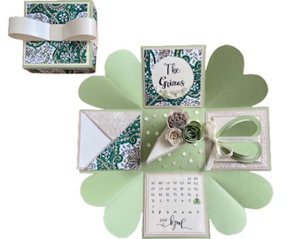 Wedding Theme Explosion Box (Customizable, 3D, Pop Up card, handmade card, proposal box, wedding box, wedding gift)
