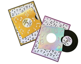 Vinyl Record Music Birthday Card: Handmade Nostalgic Design