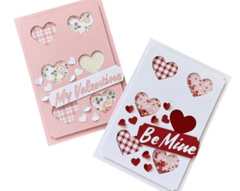Valentine's Heart Shaker Card (Valentine's Day card, valentine's gifts, annversary card, shaker card, heart card)