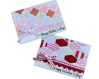 Tiled Elegance Greeting Card for Valentine's Day, Mother's Day, Birthday, and Special Occasions