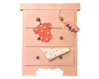 Tarjeta de tocador de bebé (tarjeta emergente, personalizable, tarjeta de baby shower, anuncio de nacimiento, tarjeta de bebé, tarjeta de niña)