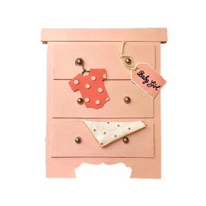 Baby Dresser Card (carta pop-up, personalizzabile, carta baby shower, annuncio di nascita, carta bambino, carta bambina)