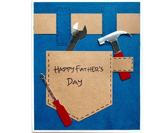 Tool Belt Card (handmade, father's day card, handyman card, carpenter card, gifts for him, gifts for her)