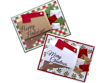 Holiday Mailbox Card (3d card, Christmas card, Holiday card, greeting card, handmade card, unique card, Christmas gift)