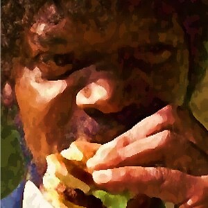 PULP FICTION Movie Unframed Watercolor Art Print Photograph Samuel L Jackson Kitchen Media Room Tarantino Cult Film Man Cave Wall Decor