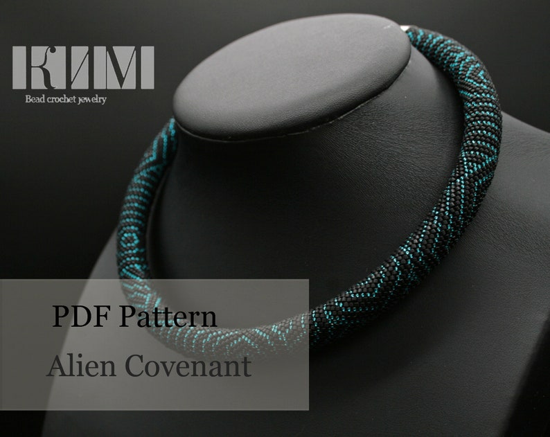 Alien Covenant PDF Pattern for bead crochet necklace Cosmic necklace pattern bead crochet pattern
