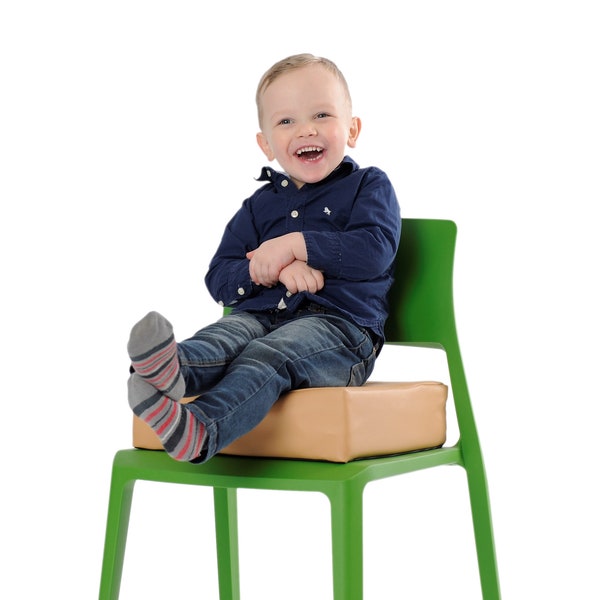 barfuss® Stuhl Sitzerhöhung für Kinder Kleinkinder ab ca. 3 Jahre  "Lederoptik" abwaschbar