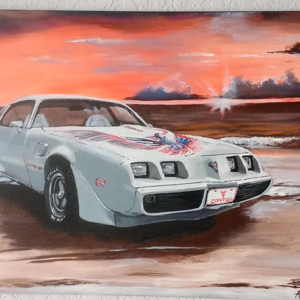 Painting from photo, car painting, custom order, acrylic painting of car, acrylic on canvas, painting car, painted car, classic car