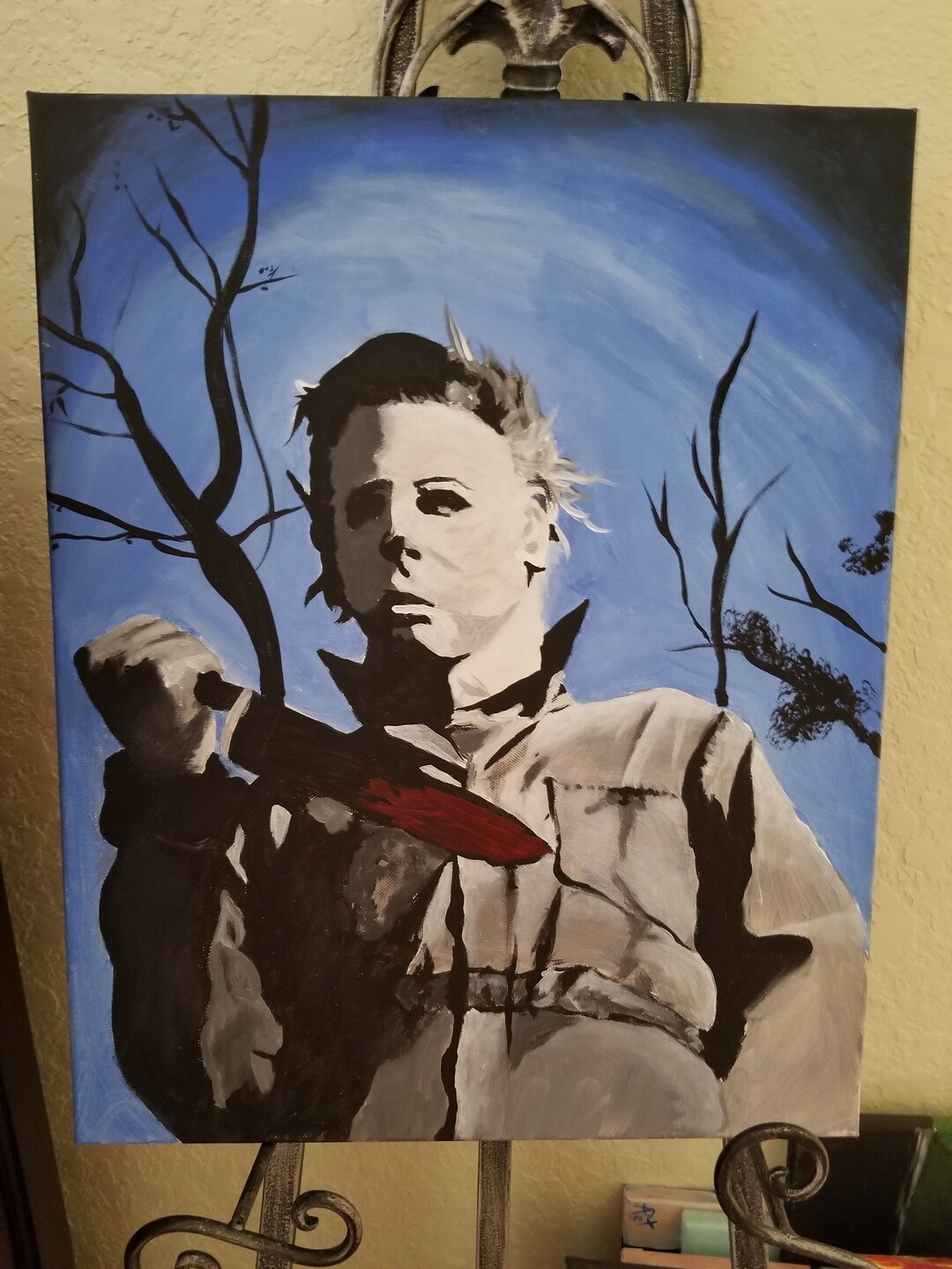 Acrylic Painting Halloween Michael Myers Halloween Decor Etsy