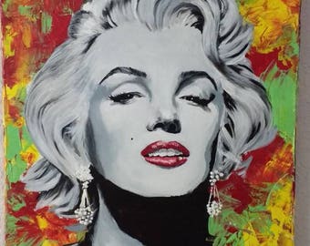マリリン・モンローのポップアートアクリル画 - Etsy 日本