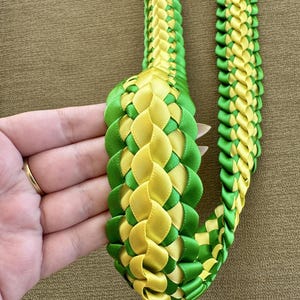 Yellow and Green Graduation Ribbon lei