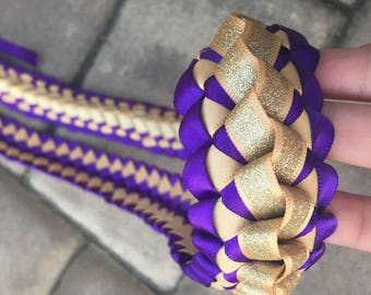 Purple and Gold Graduation Ribbon Lei