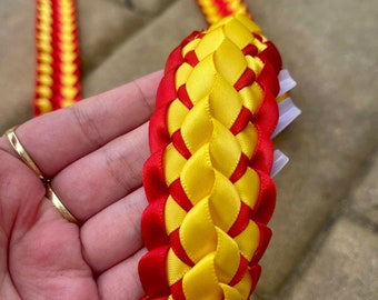 Red and Yellow Graduation Ribbon Lei