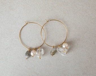 EASY Hoop earrings with combinable stones